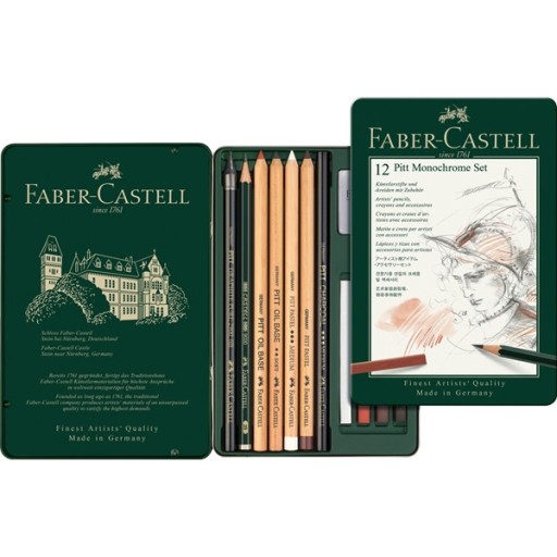 FABER-CASTELL Zestaw szkicowy Pitt Monochrome 12 e
