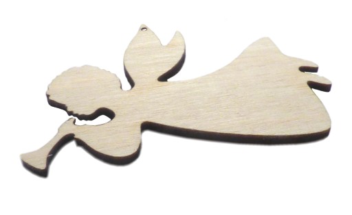 ANIOŁEK ZE SKLEJKI zawieszka drewniany ANIOŁ 10cm