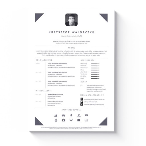 NOWOCZESNY SZABLON CV + LIST MOTYWACYJNY MS WORD