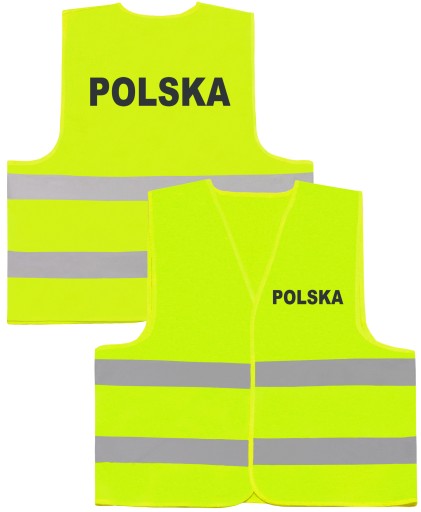 DROGOWA KAMIZELKA ODBLASKOWA NADRUK POLSKA ŻÓŁTA M
