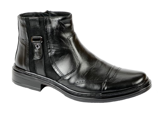 BUTY SZTYBLETY OCIEPLANE SKÓRA 196 CZARNE 41