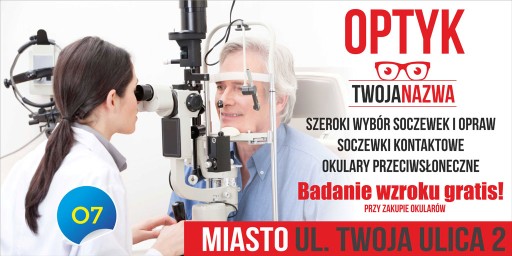 Baner reklamowy Reklama - Optyk Okulista 3x1m