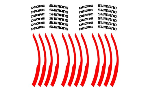 Zestaw naklejek DEORE SHIMANO na koła naklejki
