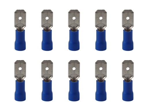 Konektor izolowany niebieski męski 4.8mm - 10szt