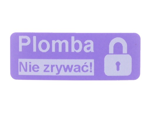 PLOMBY SERWISOWE STICKERY 30x11 PURPUROWY 250SZT