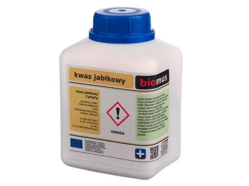 KWAS JABŁKOWY Malic acid czysty 100g BIOMUS