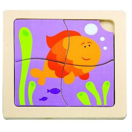 Puzzle drewniane 4 elementy rybka