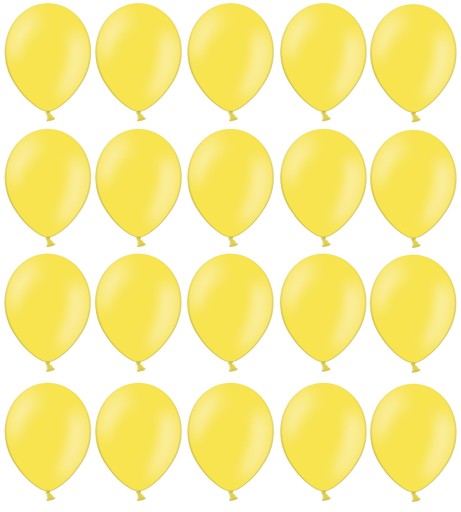 Balony Żółte 25cm Pastelowe 20szt na ślub urodziny