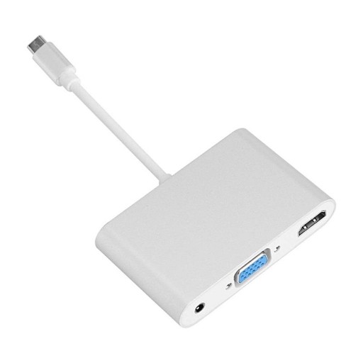 Adapter USB-C USB3.1 - VGA HDMI 4K Mini Jack 3,5mm