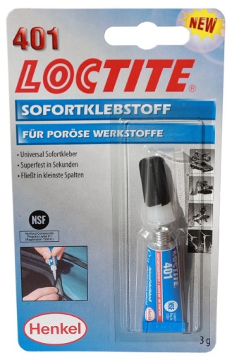 Loctite 401 Klej cyjanoakrylow CA uniwersalny 3g