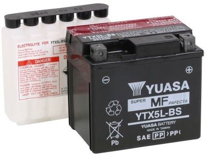 Аккумулятор YUASA YTX5L-BS 4AH 80A 12V скутер CBTX5