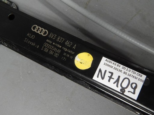 A3 8V mechanism windows right 3 door 8V3837462A