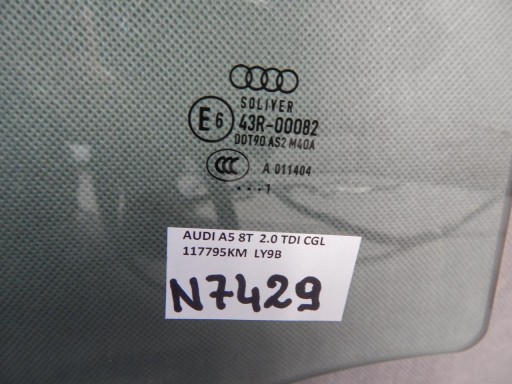 AUDI A5 8T window door right rear part 11R. SPORTBACK