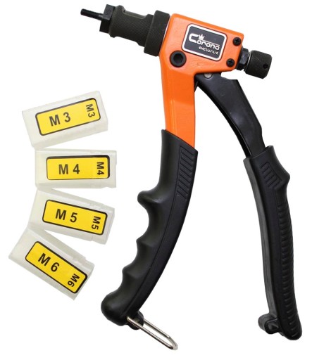 CORONA C0709 РУЧНА ЗАКЛЕПОВКА ДЛЯ СТАЛЕВИХ ТА АЛЮМІНІЄВИХ КЛЕПОЧНИХ ГАЙОК. M3 M4 M5 M6