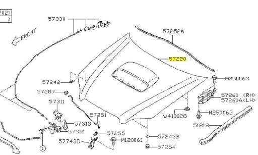57229AG0209P - КАПОТ ДВИГУНА SUBARU OUTBACK ORIGI ALU