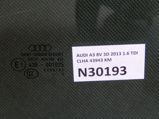 AUDI A3 8V OKNO pravá 3D 2012