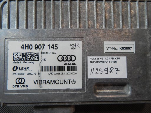 AUDI A6 S6 4G control unit springing 4H0907145