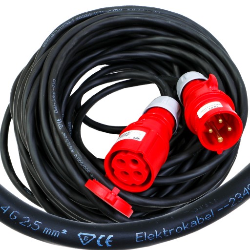 prodlužovací kabel silový 16A 4p gumový OW 4x2,5 50m