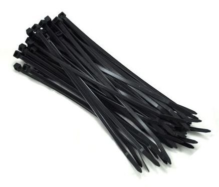 PVC upínacie pásky 200/4.8mm - čierne - 100ks.