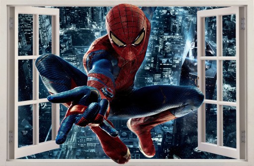 SAMOLEPKY NA STENU Okno SPIDERMAN 41 70x46 cm