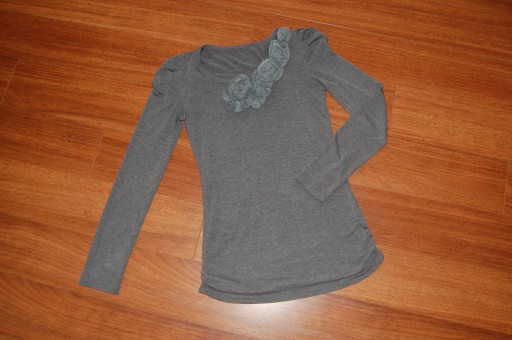Zdjęcie oferty: śliczna bluzka damska szara długa XS 34 bawełna