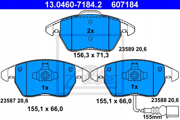 DISQUES I SABOTS DE FREIN AVANT AUDI A3 8P / SEAT LEON II ATE photo 9 - milautoparts-fr.ukrlive.com