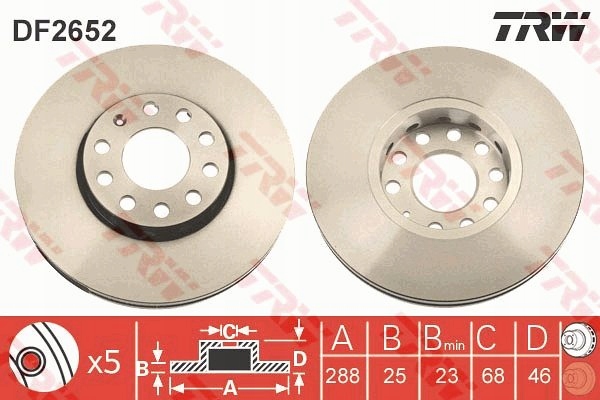 DISCS PADS TRW FRONT - SEAT EXEO 288MM photo 2 - milautoparts-fr.ukrlive.com