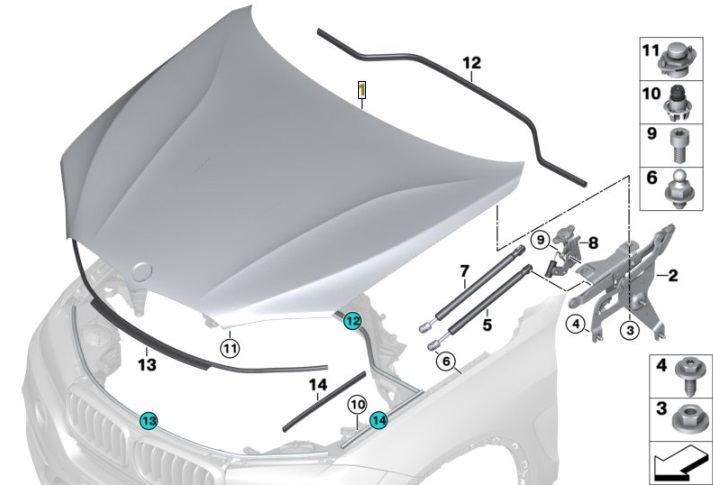 ÉTAT NOUVEAU MASKA, REVÊTEMENT DE MOTEUR BMW X5 F15 ORYGINAL!!! photo 2 - milautoparts-fr.ukrlive.com