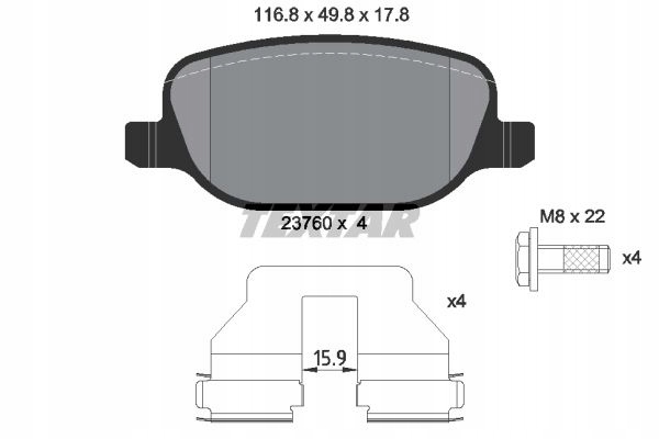 PADS TEXTAR REAR - ALFA ROMEO 159, BRERA, SPIDER photo 2 - milautoparts-fr.ukrlive.com