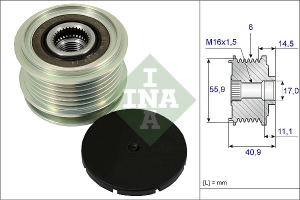 CLUTCH 535001210 SPRZEGIELKO ELECTRIC GENERATOR AUDI A4 B7, GOLF IV V VI photo 2 - milautoparts-fr.ukrlive.com