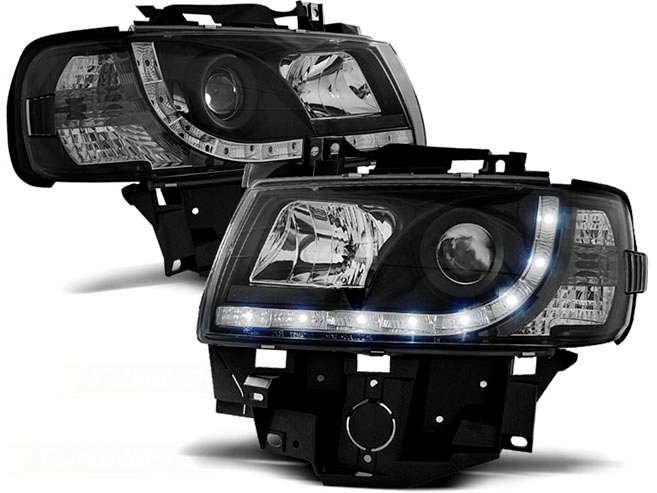 LAMPS FRONT VW T4 96-03R FACELIFT DAYLIGHT LED BLK photo 1 - milautoparts-fr.ukrlive.com