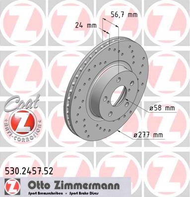 ZIMMERMANN SPORT FRONT FORESTER SF SG SH BRZ 277MM photo 2 - milautoparts-fr.ukrlive.com