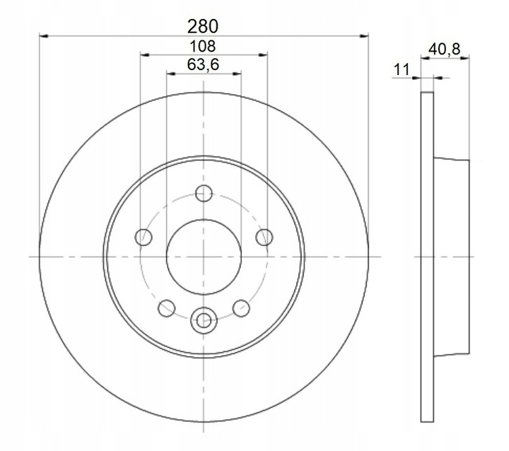 DISCS MIKODA 0738 GT VOLVO S40 II V50 03- REAR 280 photo 2 - milautoparts-fr.ukrlive.com