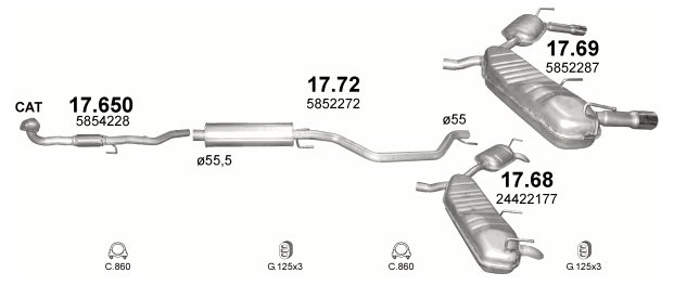 POLMO POT D'ÉCHAPEMENT POLMOSTROW 17.68ALU FINAL OPEL VECTRA C 3.0D 2.2.3.2 photo 9 - milautoparts-fr.ukrlive.com