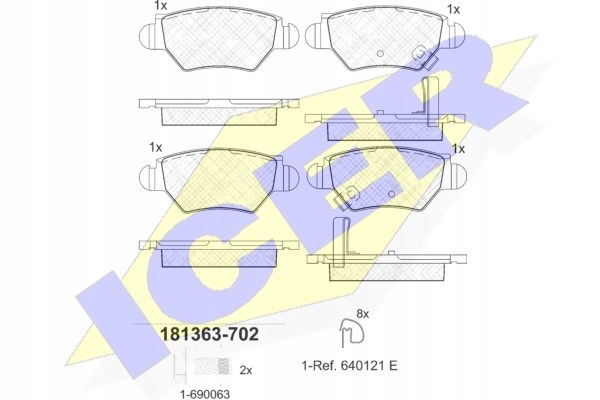 ICER 181363-702 COMPLET DE SABOTS DE FREIN HAMULCOWYCH, FREINS TARCZOWE photo 4 - milautoparts-fr.ukrlive.com