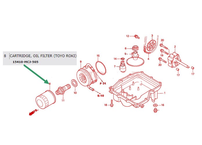 HF204 FILTER OILS LOCK 5GH-13440-80 15410-MCJ-505 16097-0007 15410-MFJ-D01 photo 2 - milautoparts-fr.ukrlive.com