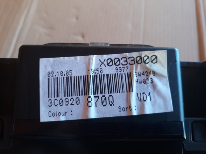 VW PASSAT B6 COMPTEUR EUROPE TABLEAU DE BORD