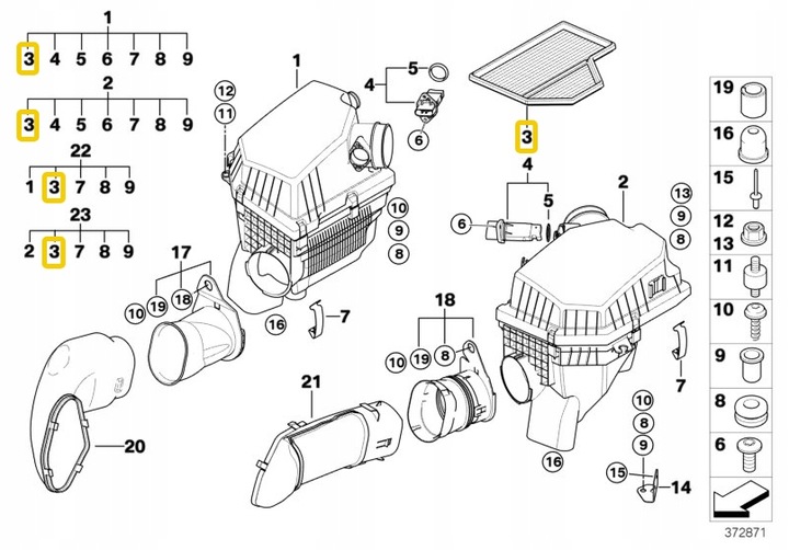 ORIGINAL FILTER AIR BMW E60 E61 M5 E63 P photo 5 - milautoparts-fr.ukrlive.com