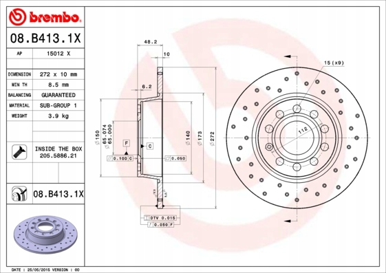 BREMBO XTRA DISCS REAR VW GOLF VI VII SCIROCCO KRK photo 8 - milautoparts-fr.ukrlive.com