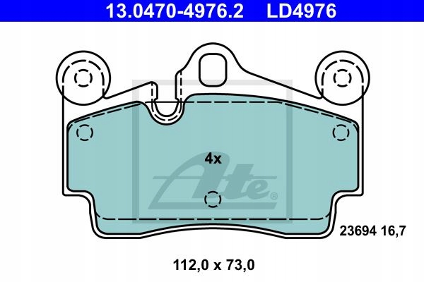 ATE CERAMIC SABOTS DE FREIN ARRIÈRE VW TOUAREG I 02-10 CRACOVIE photo 2 - milautoparts-fr.ukrlive.com