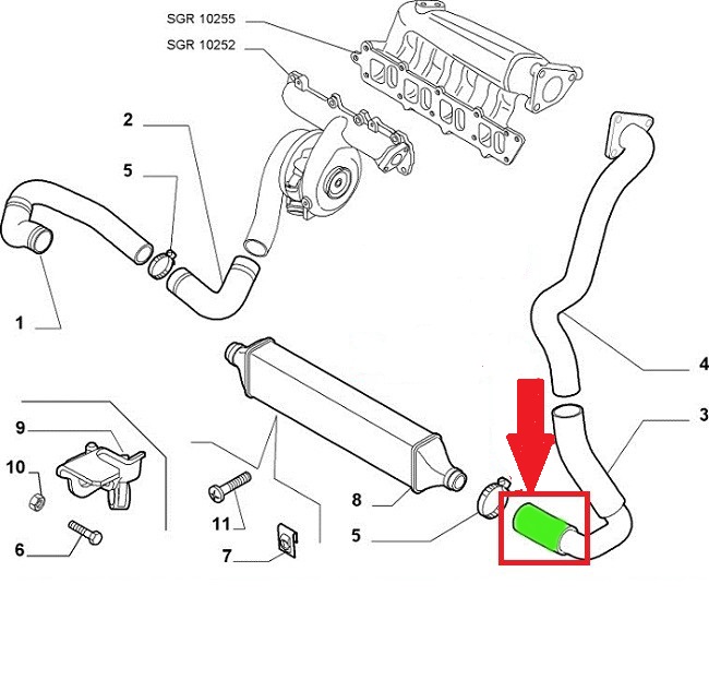 TUYAU DE RADIATEUR FIAT PUNTO GRANDE 1.4 55703084 photo 6 - milautoparts-fr.ukrlive.com