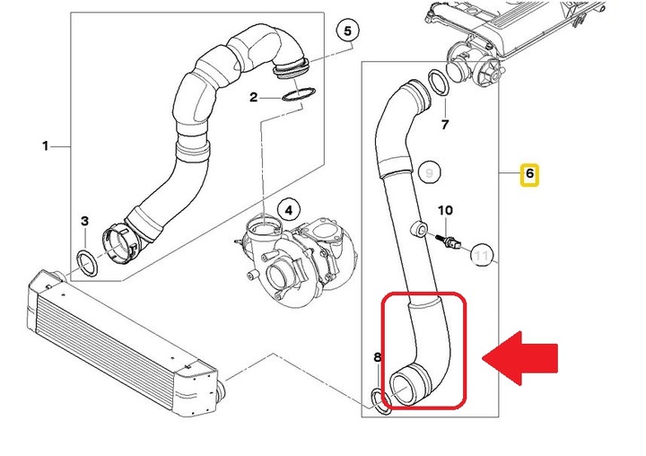 TUYAU BUSE TURBO DE RADIATEUR BMW X3 E83 11613405536 photo 2 - milautoparts-fr.ukrlive.com