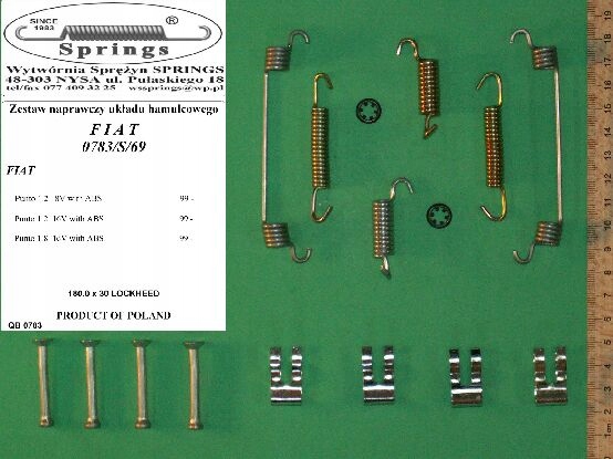 FIAT PUNTO II +ABS BRAKE SHOES OKLADZINY BRAKE + SPRING I ZABEZPIECZENIA photo 3 - milautoparts-fr.ukrlive.com