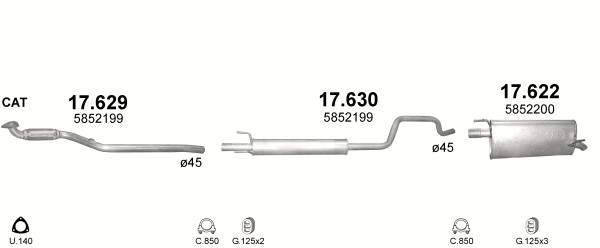 SILENCER CENTRAL OPEL MERIVA A 1.4 16V photo 7 - milautoparts-fr.ukrlive.com