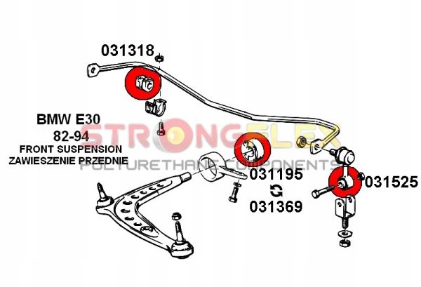 BUSHING SWINGARM BEAM DIFFERENTIAL SET BMW 3 E30 POLYURETHANE photo 2 - milautoparts-fr.ukrlive.com