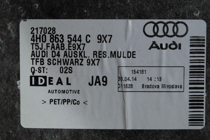 AUDI A8 4H 3.0 FSI COVERING BOOT 4H0863544 photo 2 - milautoparts-fr.ukrlive.com