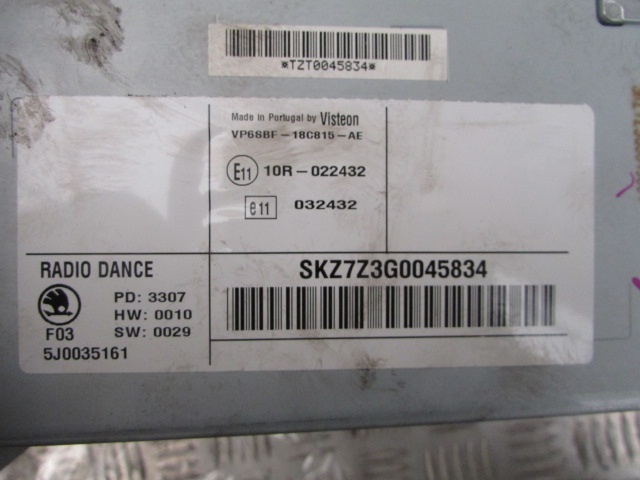 фото №3, Радіо cd vp6sbf-18c815-ae skoda roomster scout 08r