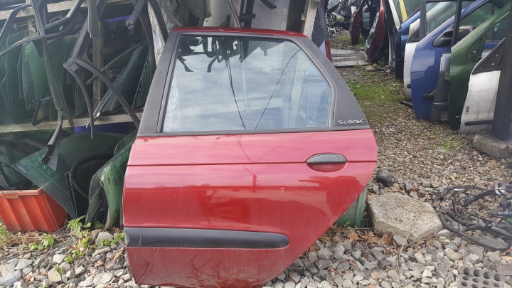 Tür links heck komplet FENSTER Schloß Fensterheber RENAULT SCENIC und weinrot