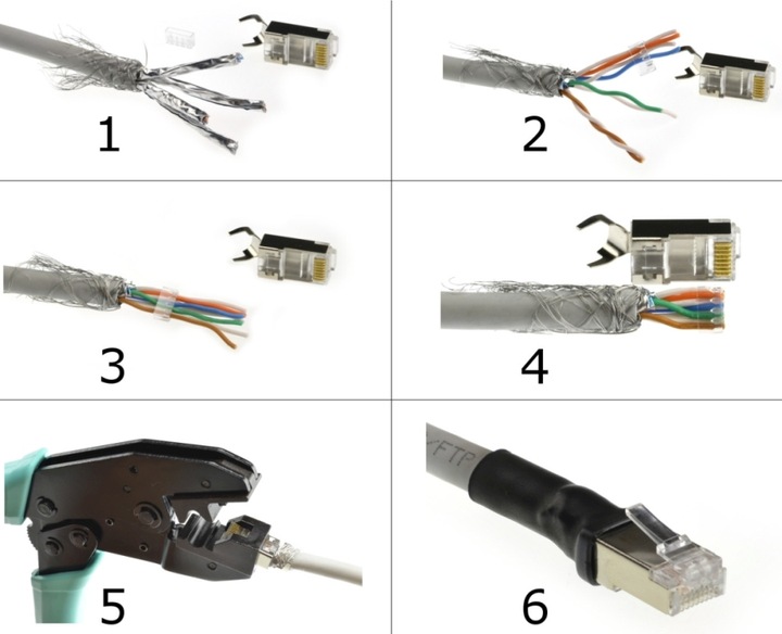 Как соединить штекер интернета Купить NEKU Экранированная вилка FTP STP RJ45 кат.6A 7 100шт: отзывы, фото и хар