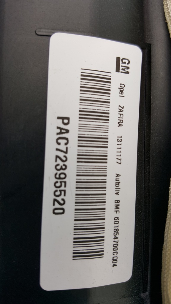 фото №4, 13111177 подушка повітряна подушка безпеки opel zafira b